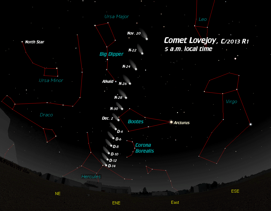[comet Lovejoy Map]