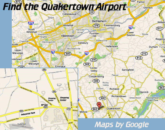 [Quakertown (PA) Airport Road Map]