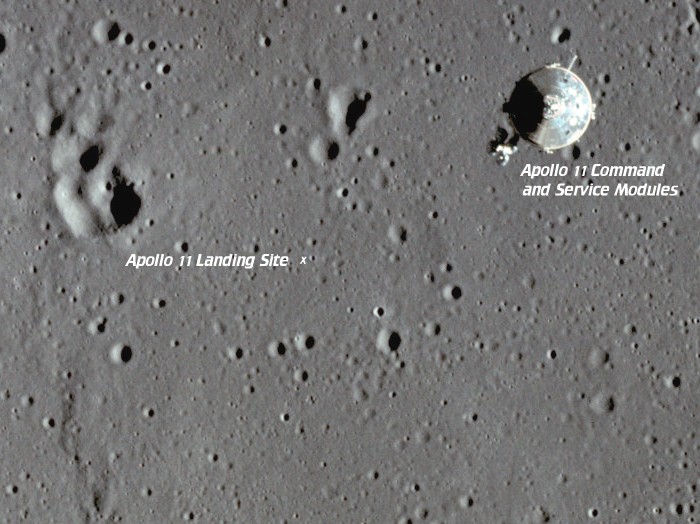[Apollo 11 Landing Site close-up]