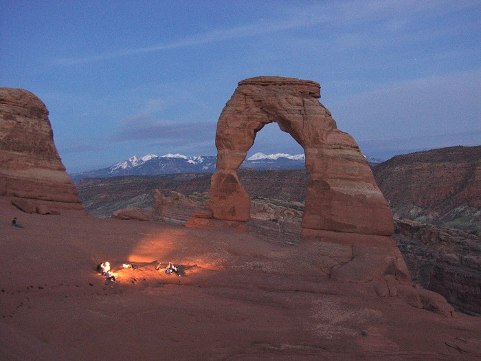 [Delicate Arch by moonlight]