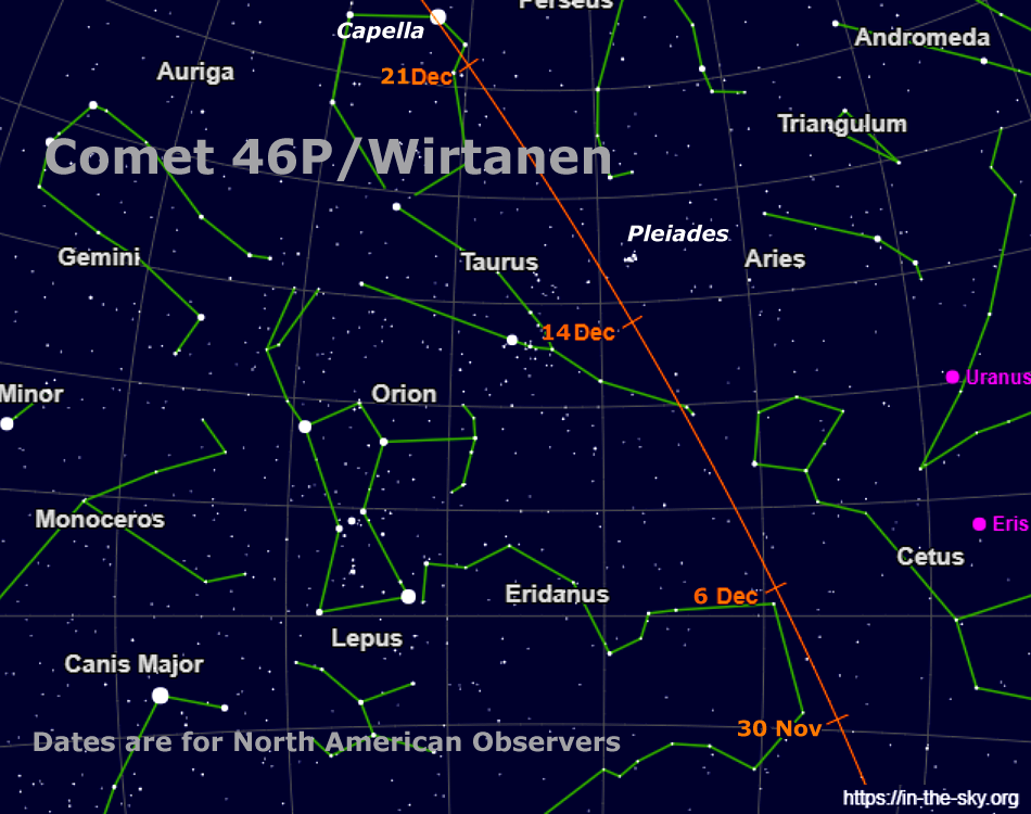 [Comet Wirtanen Locator Map]