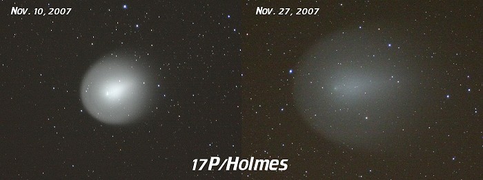 [Comet Holmes compared]