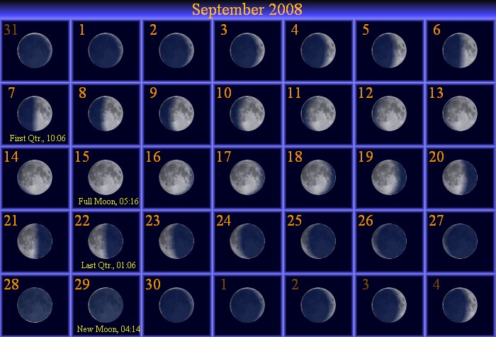 [September Moon Phase Calendar]