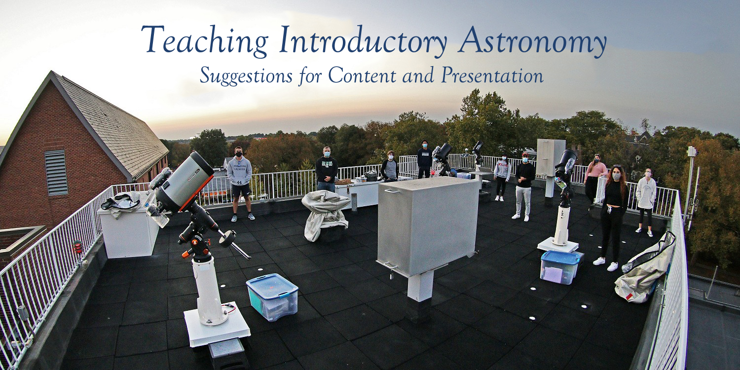Astronomy Suggestions for Content and Presentation