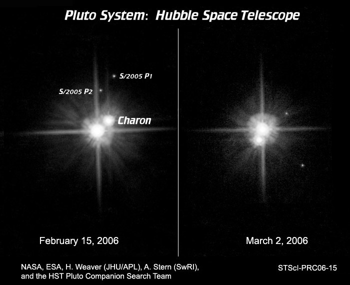 [Pluto and its three moons]