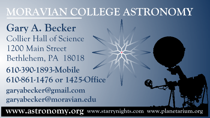 [MORAVIAN COLLEGE BUSINESS CARD]